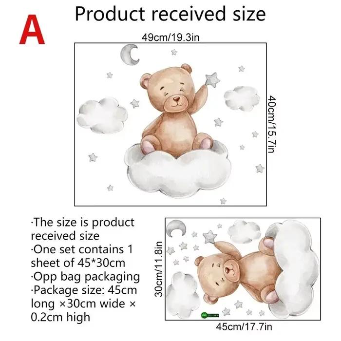 Grands autocollants muraux lune nuage pour chambres d'enfants, grands autocollants muraux étoiles po