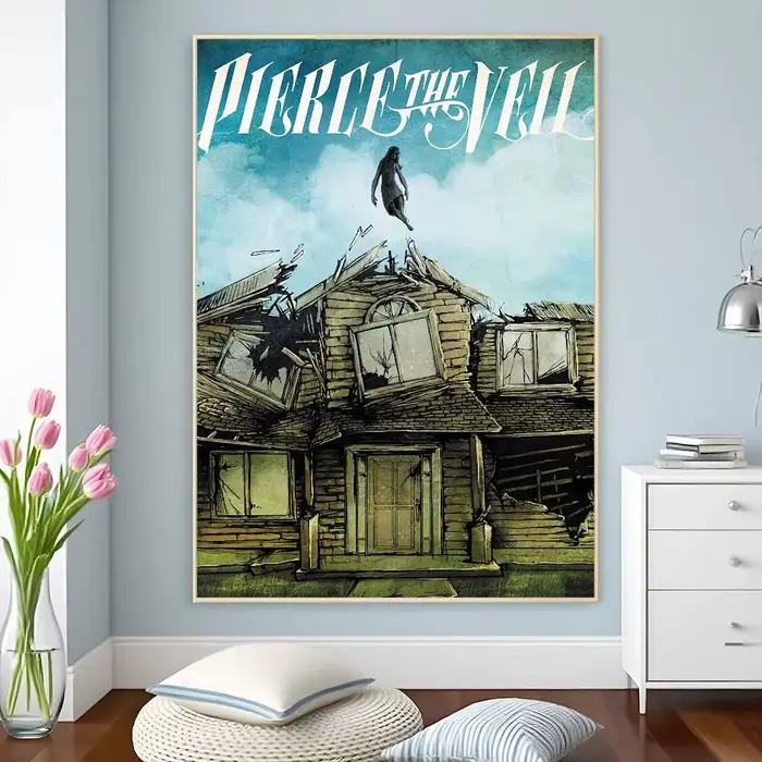 Affiche Pierce The Veil Band Collide With The Sky, affiches auto-adhésives HD imperméables, décor po