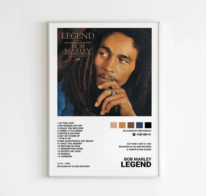 ATIONS-Affiche sur toile vintage du chanteur de rock Volkswagen, Bob Marley, album de musique, JENO 