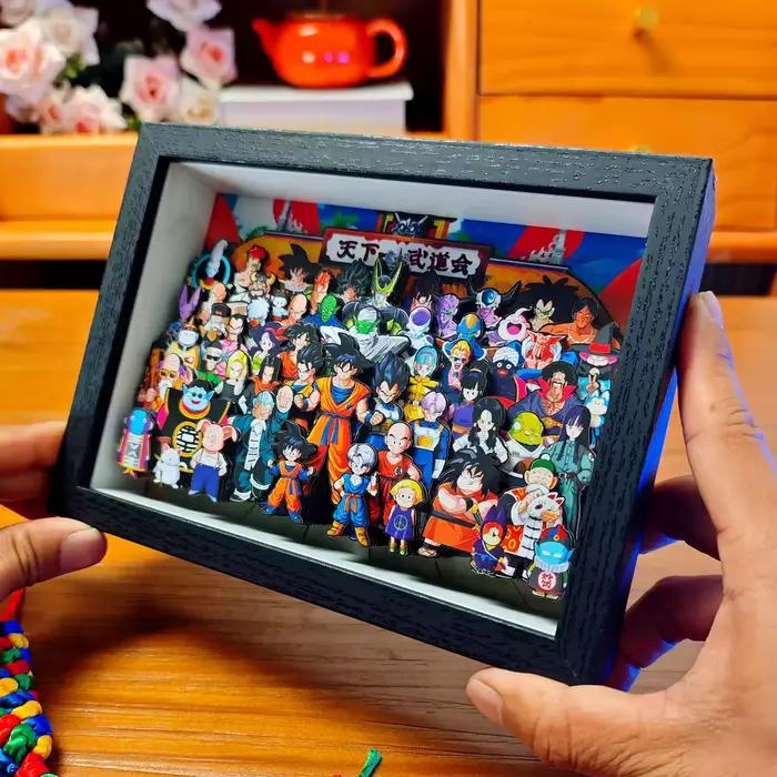 Dragon Ball – peinture 3D, figurine de dessin animé, modèle de jeu, image décorative suspendue faite