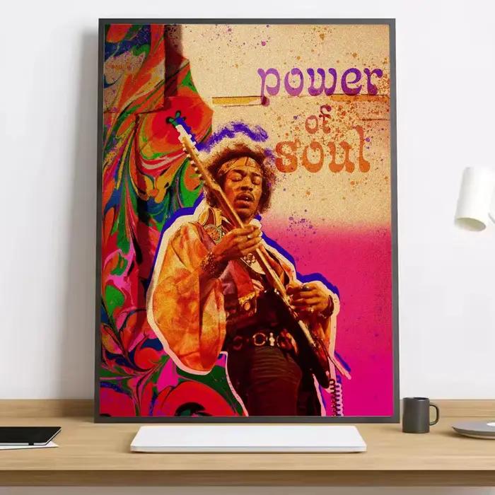 SINGER J-JIMI H-HENDRIX peinture calligraphie toile affiche: sans plis imperméable Durable tous les 