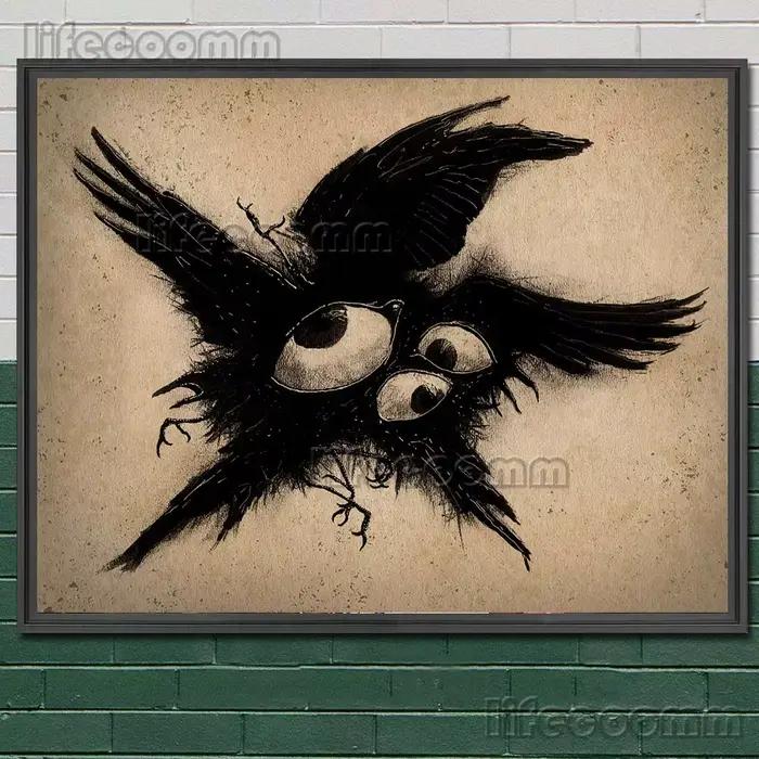 Affiche d'art du mauvais esprit et du diable Terrible, impression abstraite effrayante des esprits m