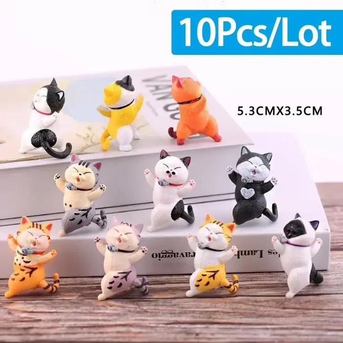 Nouveau! Mini Figurines de chaton mignon Kawaii, cadeaux d'anniversaire pour enfants, décoration de 