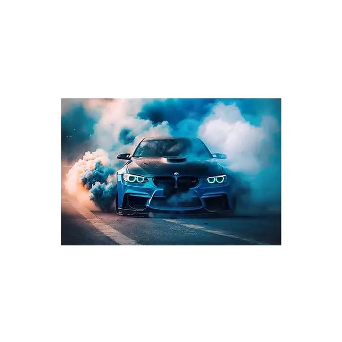 Art mural de voiture de course de luxe avec graffiti, affiche d'impression sur toile HD, fournitures