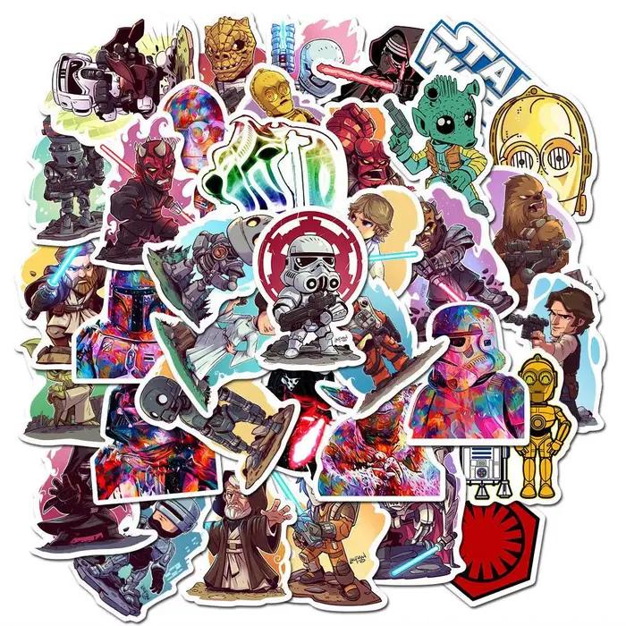 50 autocollants Star Wars Anime neufs, mignons et esthétiques, pour décorer ordinateur portable, mot