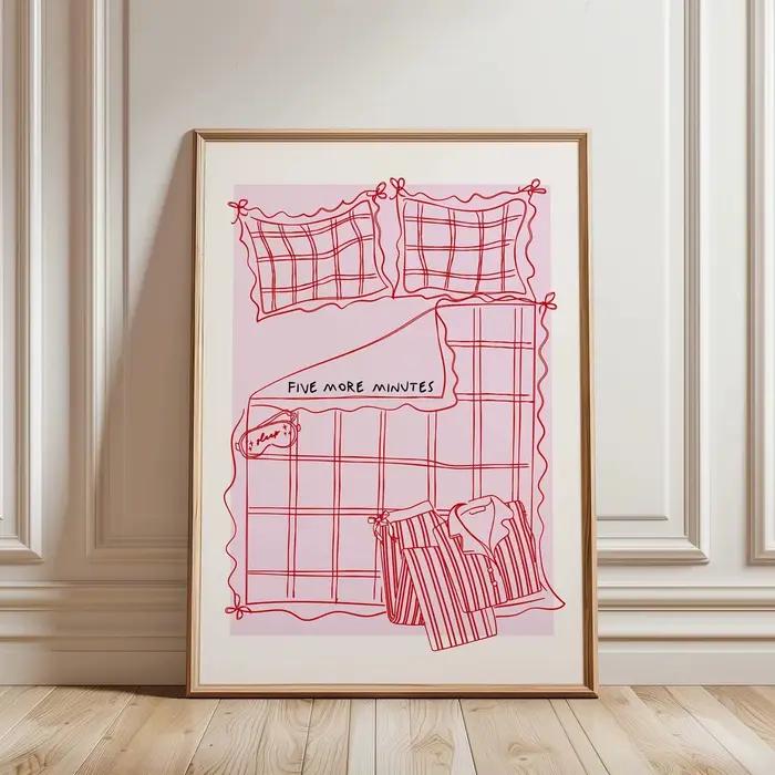 Impression sur toile moderne et rétro rose, « Just Five More Minutes», affiche d'art mural pour salo