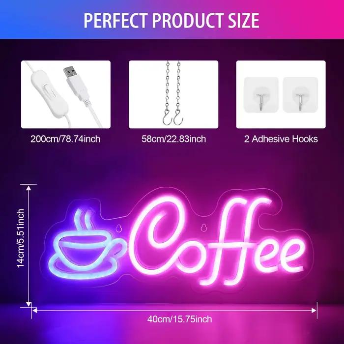 Café néon signe lumière USB/batterie Led lampes au néon pour Bar café Restaurant fête Art décoration