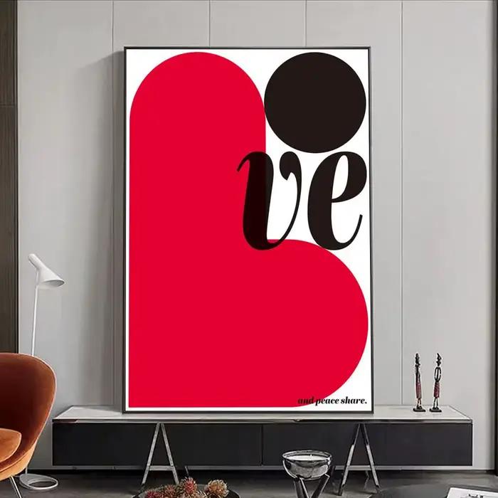 Affiche d'amour rouge pour la saint-valentin, impression HD, toile murale personnalisée, Photos d'ar