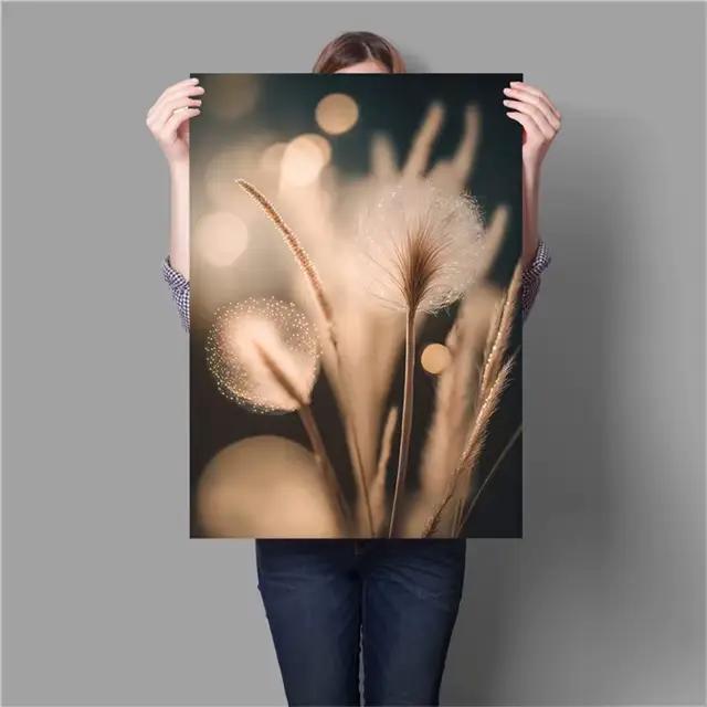 HD Nature Plantes Toile Support Coutumier Feuilles, Glowing Patel Pink Flowers Posters Prhonneur, Wa