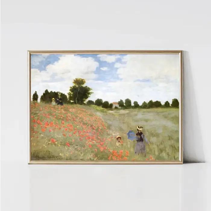 Affiches et impressions sur toile de paysages de jardin classiques avec nénuphars de Claude Monet, a