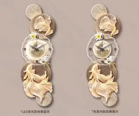 Fancy European Luxury Wall Clock Aesthetic Silent Luminous 3d Bedroom Wall Clock Minimalist Girls Or