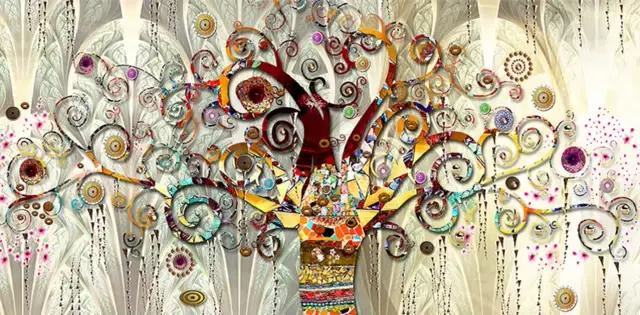 Arbre de vie sans cadre de Gustav Klimt, art mural paysager sur toile, affiches et impressions scand