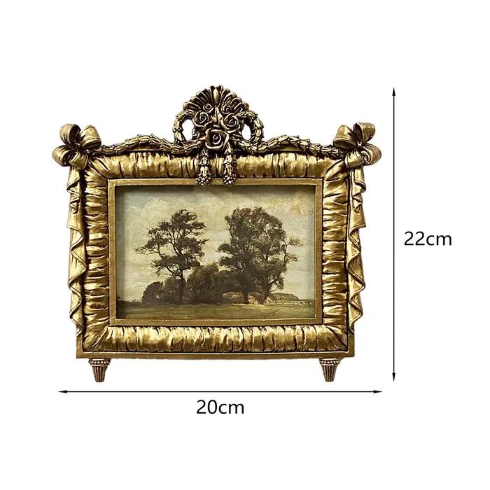 Cadre photo en résine gaufrée de style rétro, cadre photo baroque pour la maison, le mariage, le cou