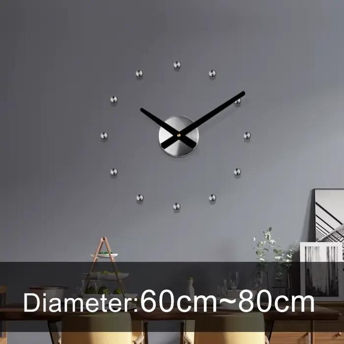 Grande horloge murale de luxe en métal, horloges de bricolage, décoration d'intérieur, salon silenci