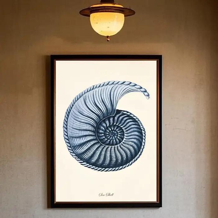 Affiche de creature de mer bleue, creature de corail, mur collant d'art HD, étanche, décoration esth