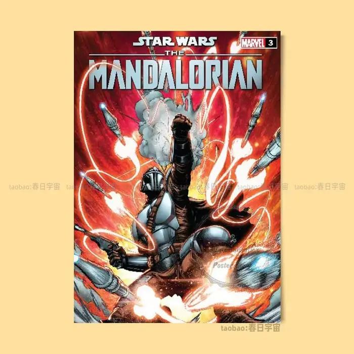 Affiche de film classique Star Wars The Mandalorian, peinture murale suspendue et autocollant mural,