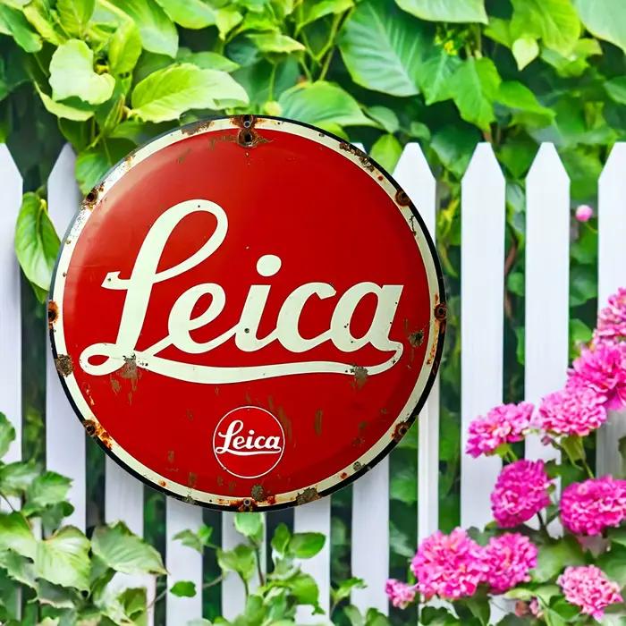 Peinture sur planche de bois haute définition, art mural rond avec appareil photo Leica vintage, pla