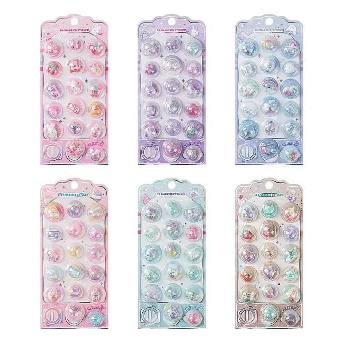 1 autocollant 3D en forme de capsules de dessins animés mignons pour scrapbooking, journalisation, p