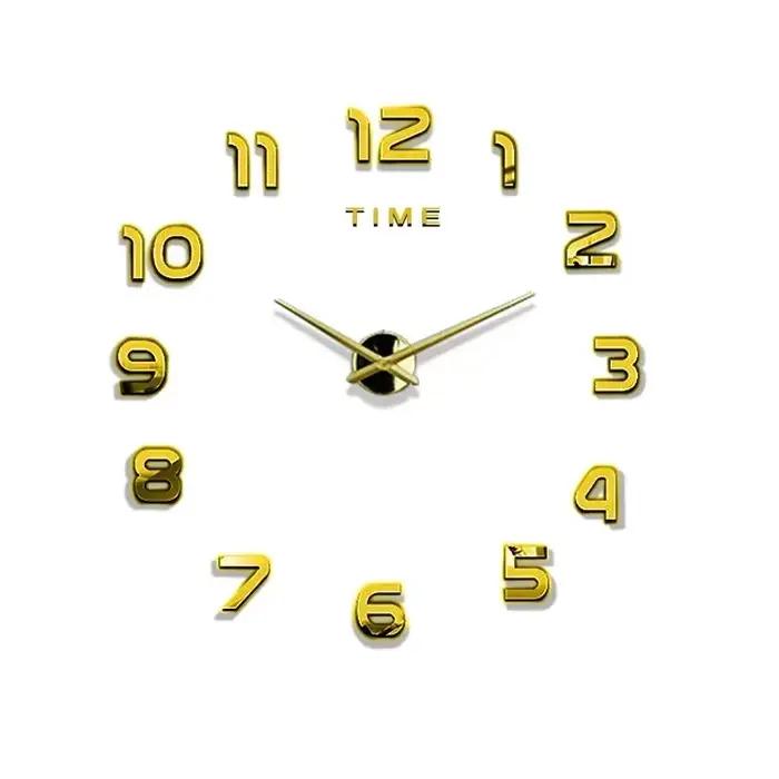 Grande horloge murale 3d pour chambre à coucher, salon, grand jardin, miroir acrylique, autocollant,