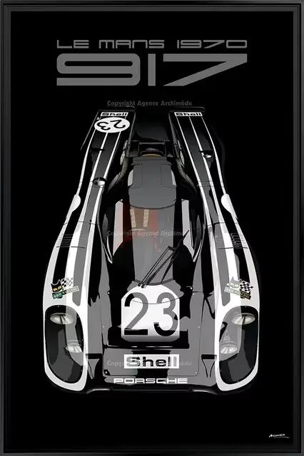 Art mural Pop moderne Le Mans 24 heures 1971 917K Martini Racing Team voitures HD toile affiche impr