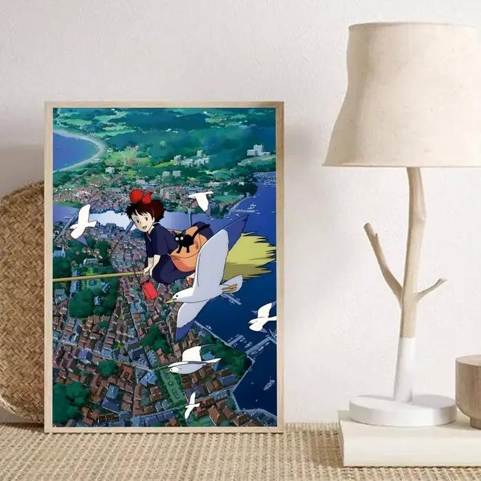 Affiches de film de dessin animé K-Kikis D-Delivery Service, impression HD, décoration murale Vintag