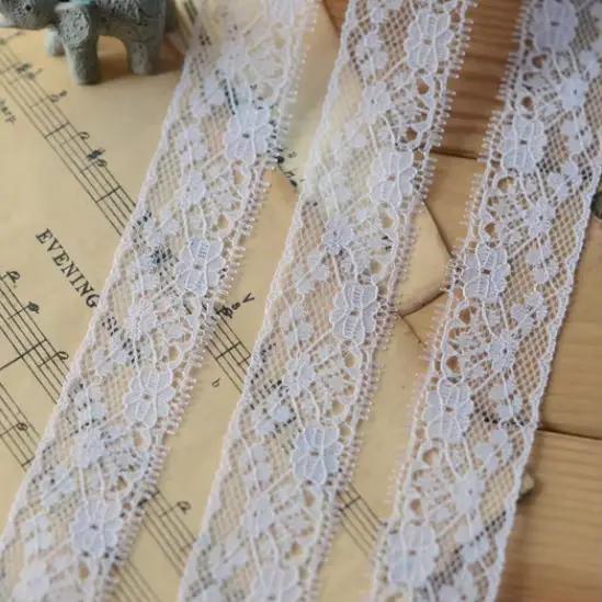 Dentelle florale décorative, 5 mètres de largeur, 2.7cm, rose clair, violet, garniture, broderie, ti