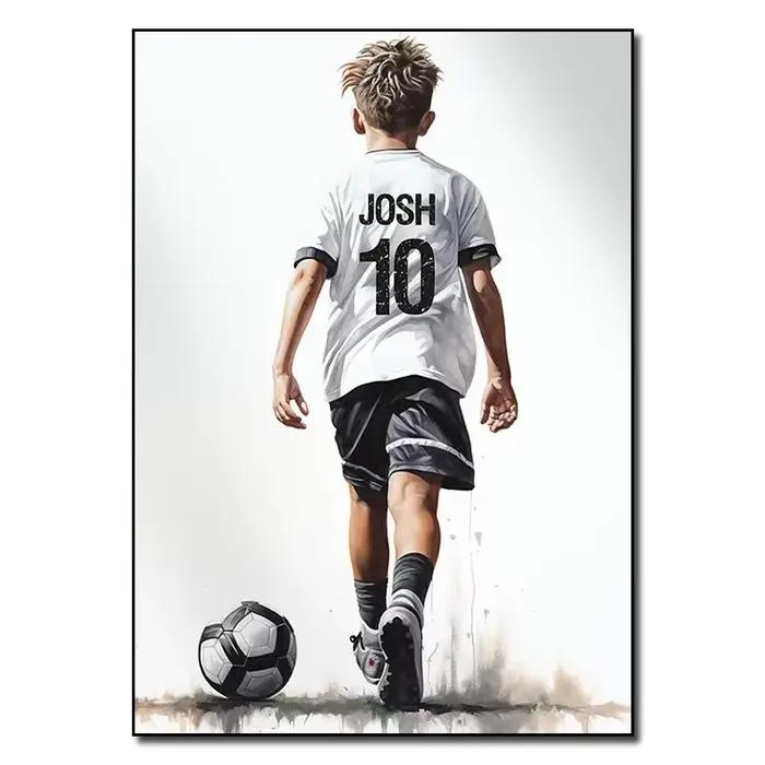 Affiche de joueur de Football personnalisée, cadeau de Football pour garçons, Art mural de Football,