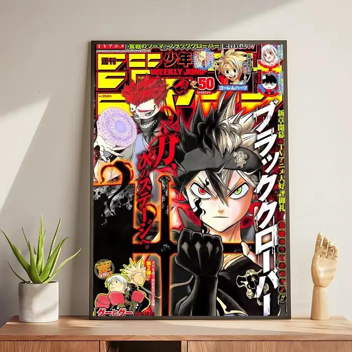 Affiche d'anime Black Clover, cadeaux de vacances, décoration conçue pour la maison, le restaurant, 