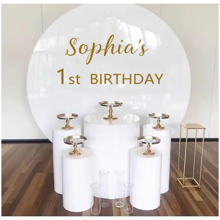 Autocollant mural en vinyle avec signe joyeux anniversaire, autocollant en vinyle avec nom personnal