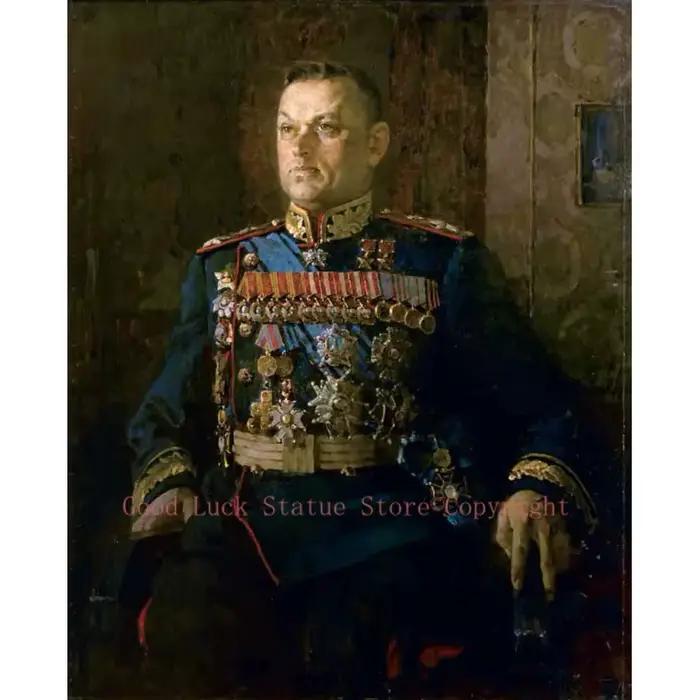 Peinture à l'huile peinte à la main, Portrait général de la seconde guerre mondiale, général soviéti