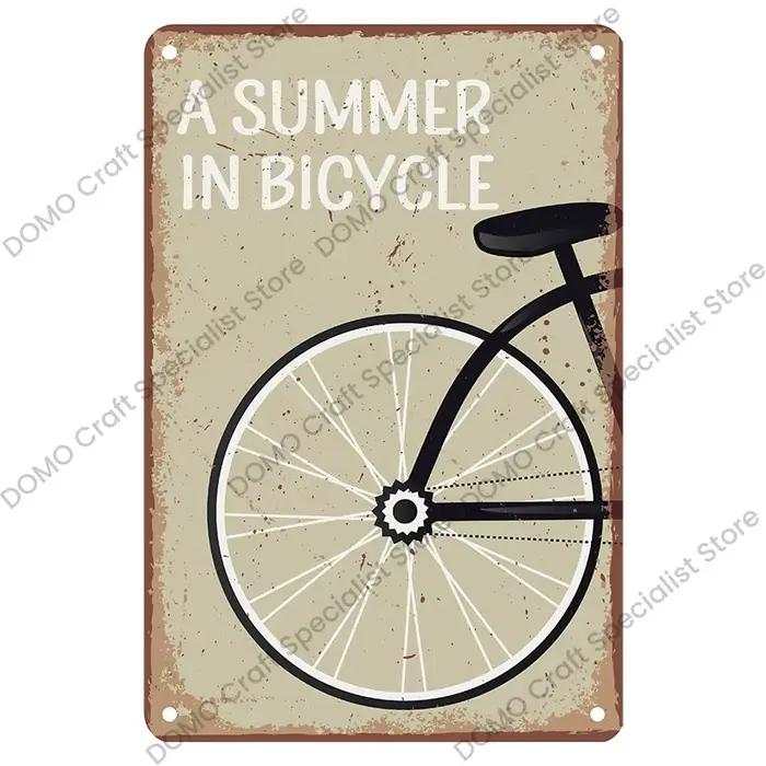 Panneaux Métalliques Rétro de Vélo, Affiche Vintage, Cyclisme du Monde, Décoration Murale pour Garag