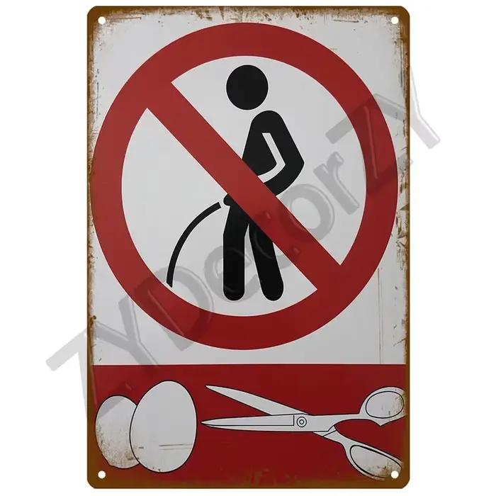 Plaque Murale Métallique Vintage en Aluminium Rétro pour Toilettes, Affiche Murale Décorative pour C