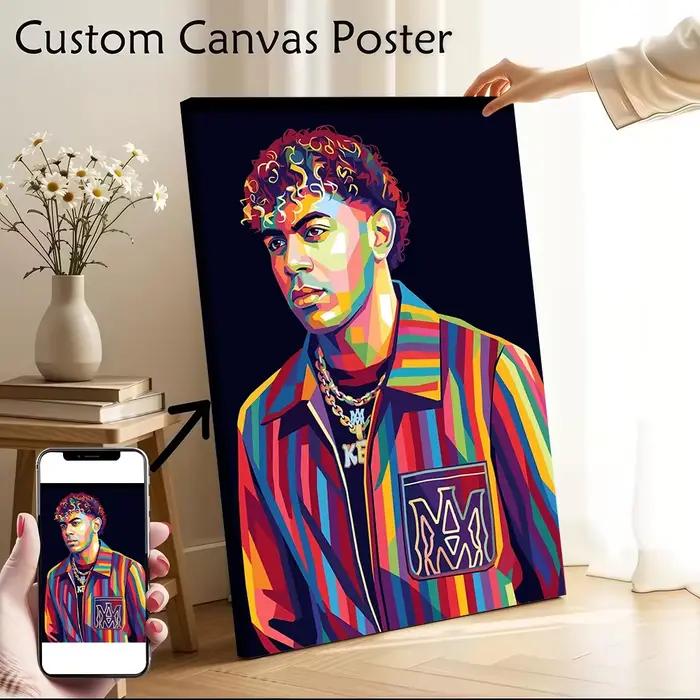 Lamine Yamal Pop Art Portrait Imprimé sur Toile, Tableau Mural Personnalisable, Affiche, Cadeau Idéa