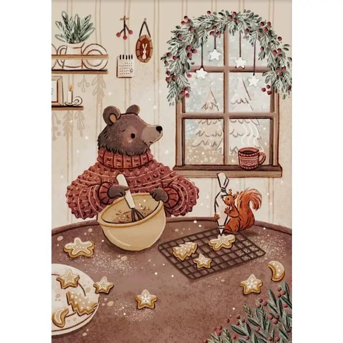 Affiche illustrée d'histoires du coucher, animaux de la forêt mignons, lapin, renard, souris, peintu