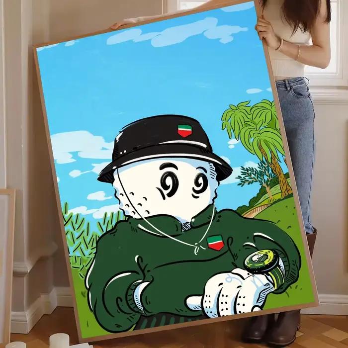 Affiche de Golf l-loisirs m-malbones, 1 pièce, autocollant en papier imperméable, décoration murale 