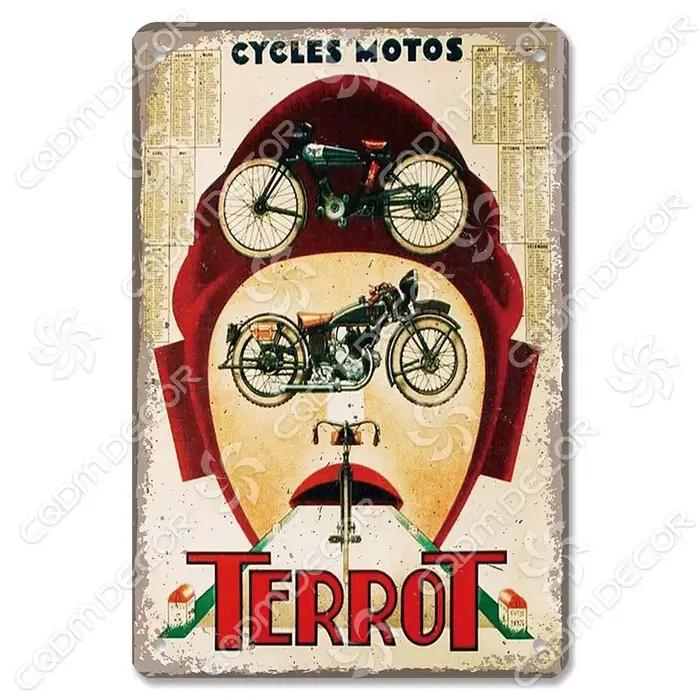Affiche de moto Vintage, panneaux métalliques TT Racing, plaque métallique en fer blanc, décor artis
