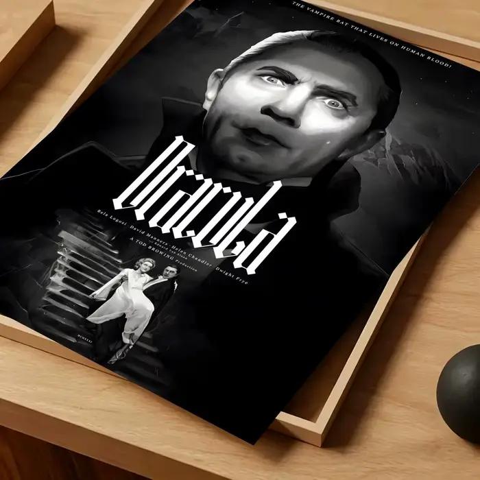 Affiche de film D-Dracula, autocollant artistique auto-adhésif en papier imperméable, décoration mur