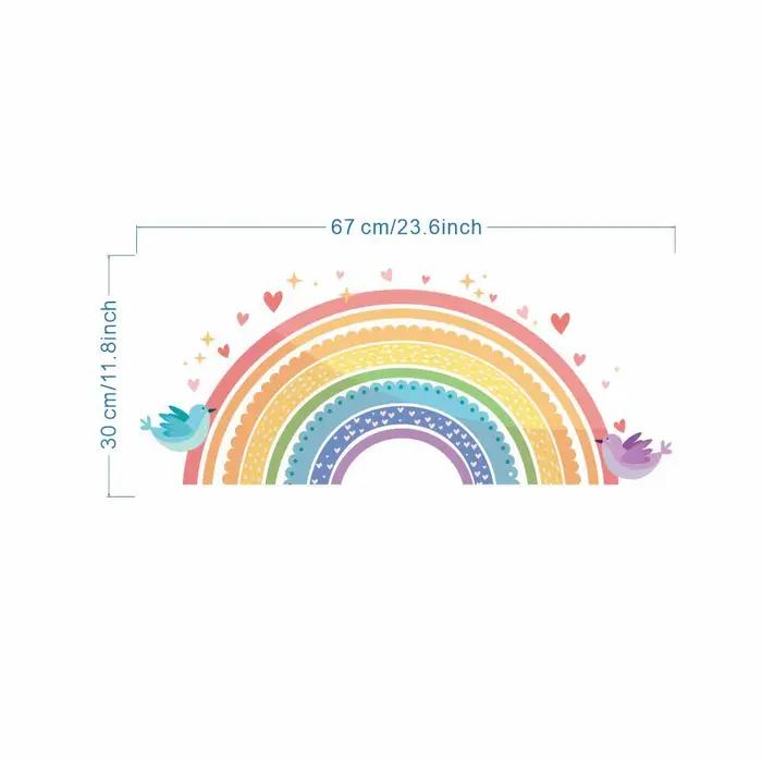 Autocollants muraux colorés en forme d'oiseau arc-en-ciel pour chambre d'enfant, décoration de chamb