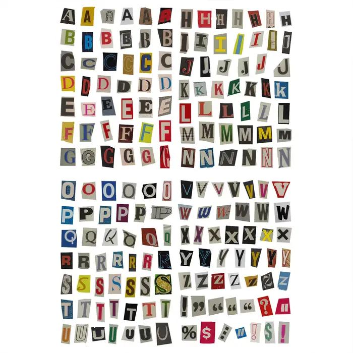 Autocollants de lettres de l'alphabet vintage, 181 pièces, adaptés au scrapbooking, les journaux, le