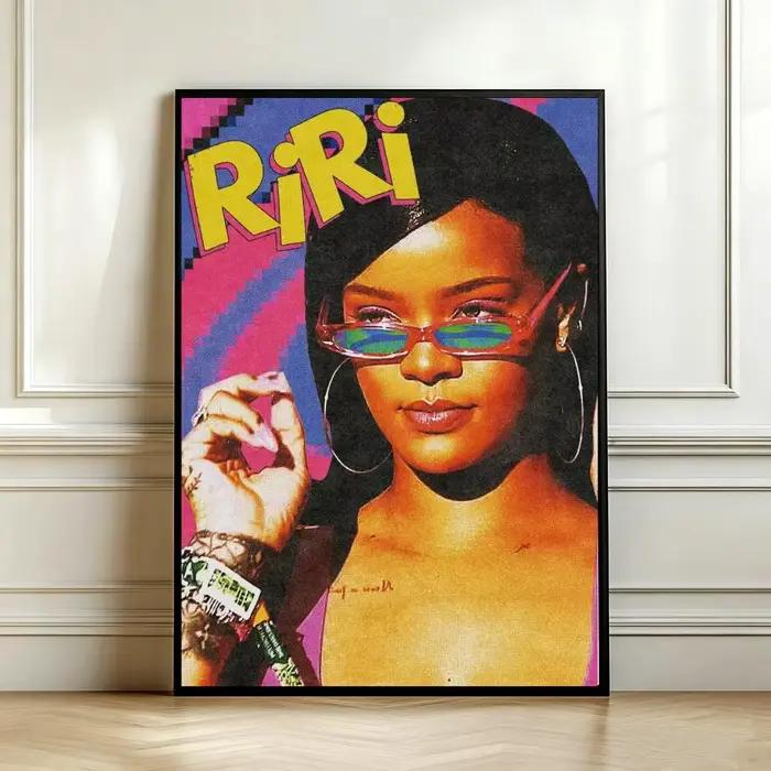 Affiche d'artiste RIHANNAS, affiches d'art mural de film d'animation et de musique, décoration de ch
