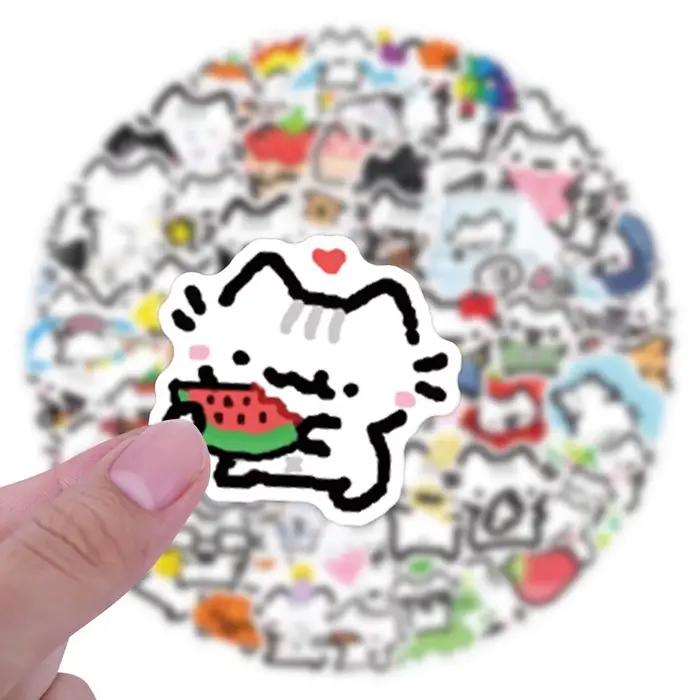 90 pièces mignon Pokky chat autocollants Kawaii Animal Meme Graffiti décalcomanies bagages ordinateu