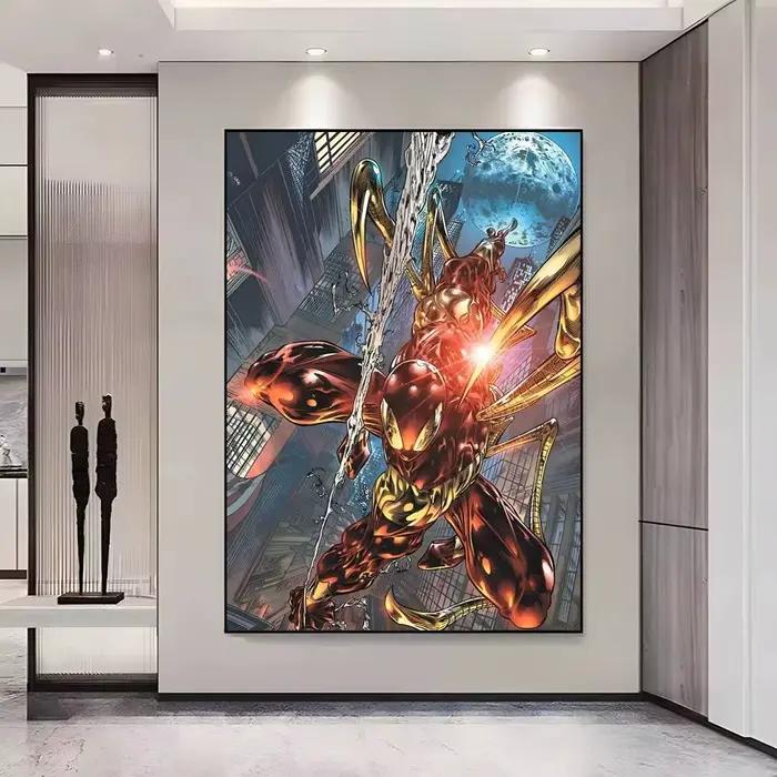 Affiches de super-héros S-Spider Cartoon M-Man Manga, autocollantes, imperméables, idéales pour la d