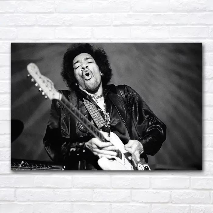 Affiches Jimi Hendrix, peinture sur toile vintage, impression d'art mural noir et blanc pour la déco