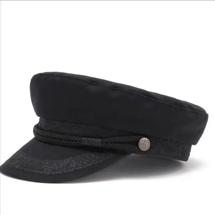 Casquette marine grande taille, chapeau plat à petite tête, chapeau militaire, casquette de soleil e
