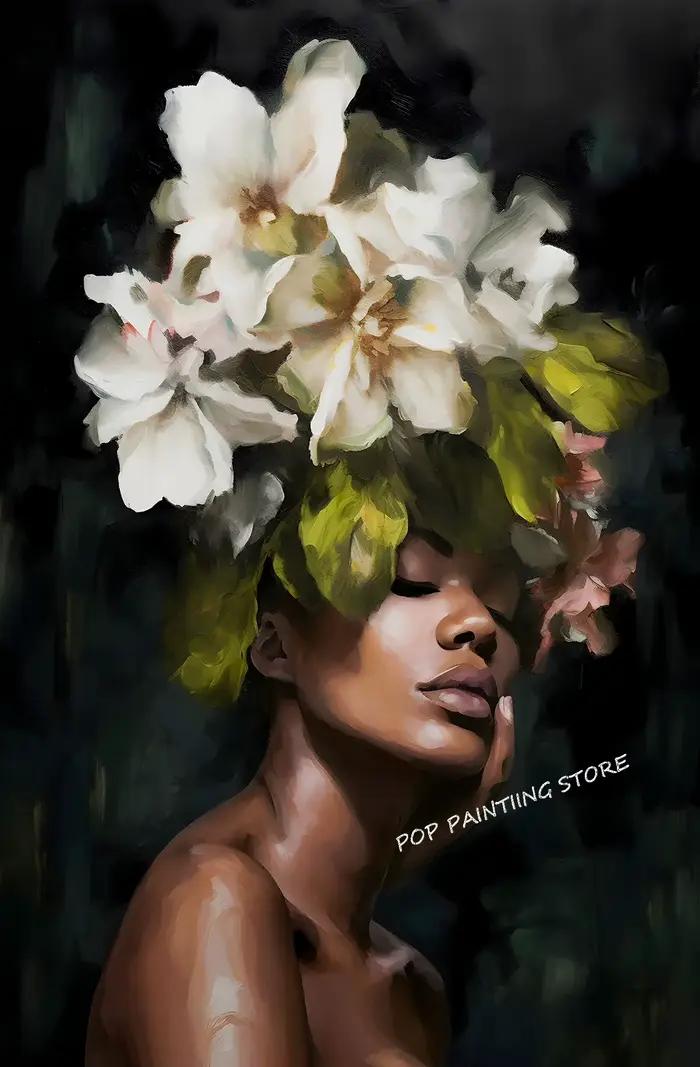 Affiche en toile florale pour femme, Vintage, abstraite, fleur, tendance, peinture artistique, image