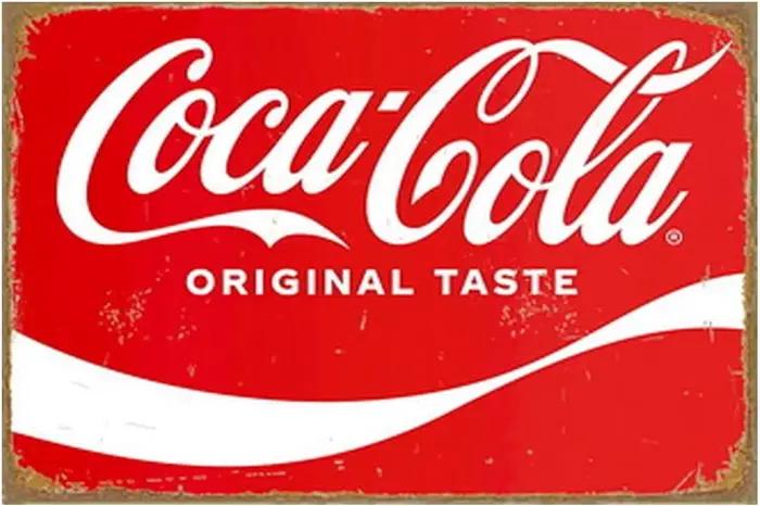 Plaque murale vintage en métal Coca-Cola, goût original, pour pubs, restaurants, cafés, clubs, décor