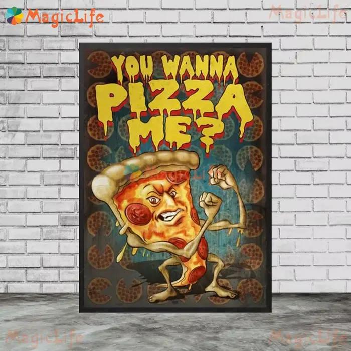 Affiches de décoration de magasin de Pizza amusantes de cuisine, images murales pour salon, affiche 
