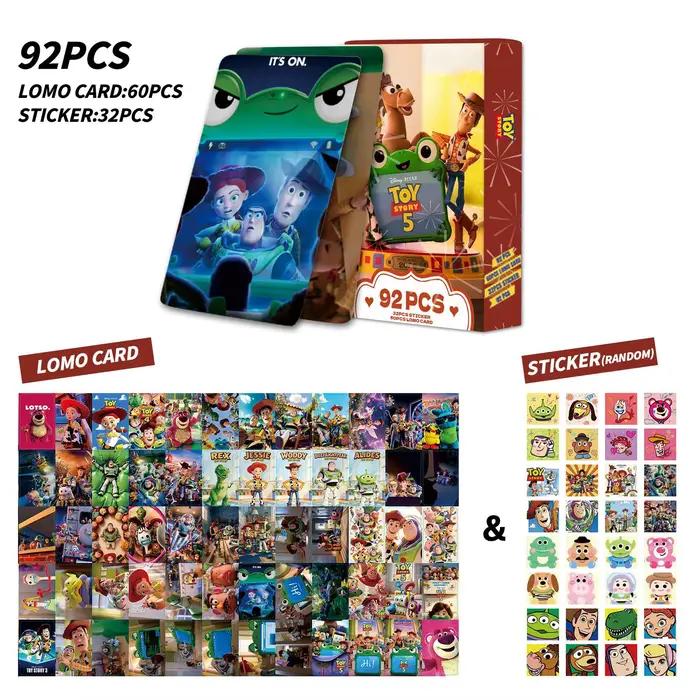 Cartes photo Lomo double face Anime Toy Story avec autocollants de dessins animés, cartes miniatures