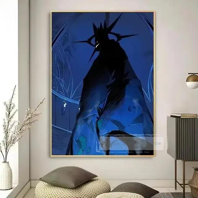 Toile d'art mural de nivellement Solo, affiche de voitures de chat HD Kawaii pour décoration de sall