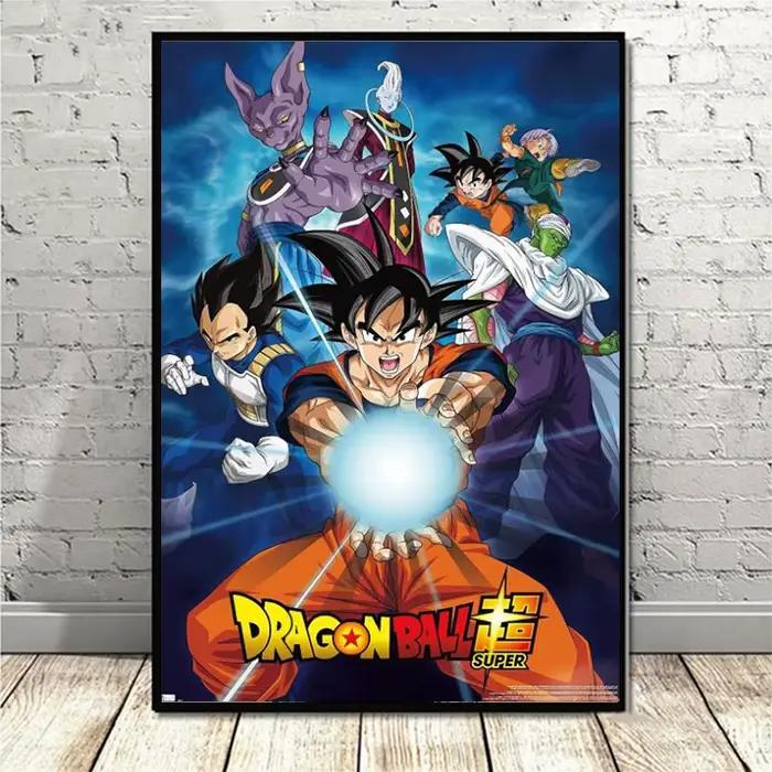 Peinture sur toile d'anime de dessin animé classique Dragon Ball Z Saiyan Goku, affiches imprimées, 